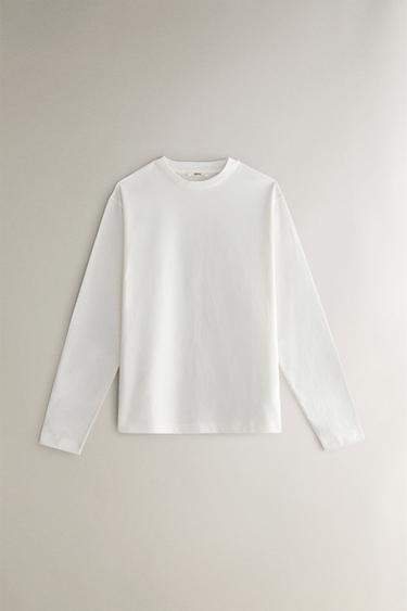 LONG SLEEVE TOP - Oyster-white by Zara - Image 0