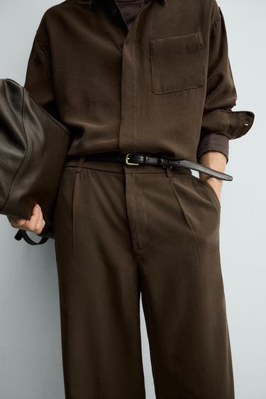 SOEPELVALLENDE BROEK IN RELAXED FIT - Bruin van Zara