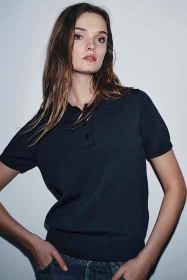 ҚЫСҚА ЖЕҢДІ ТОҚЫМА ПОЛО ТОП - Теңіз Zara компаниясынан - Сурет 0