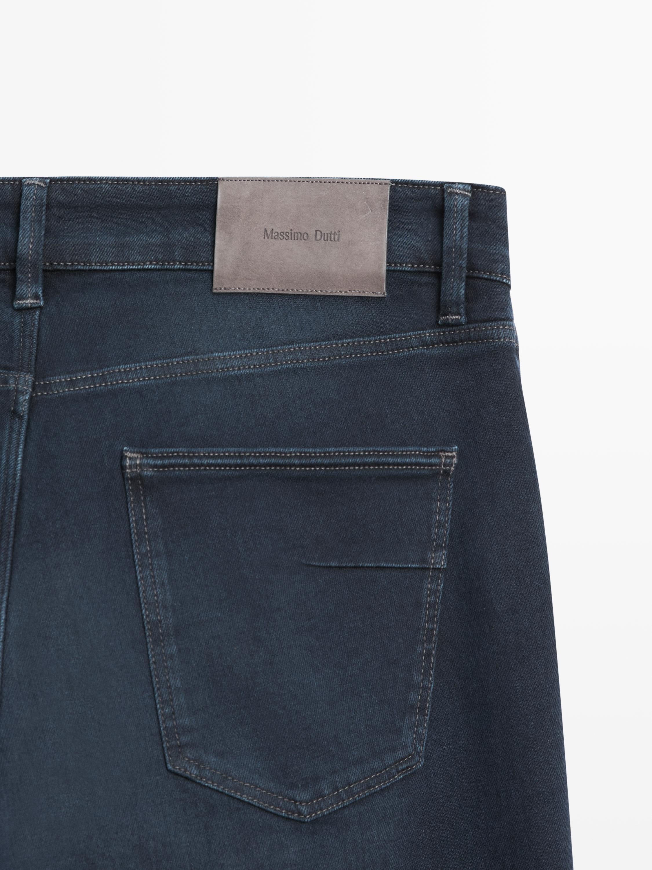 Slim fit denim-effect trousers