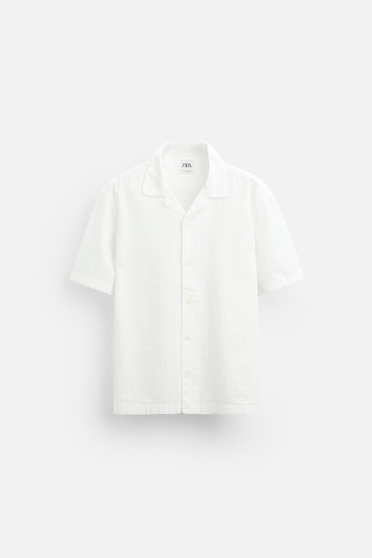 STRIPED JACQUARD SHIRT - Ecru by Zara