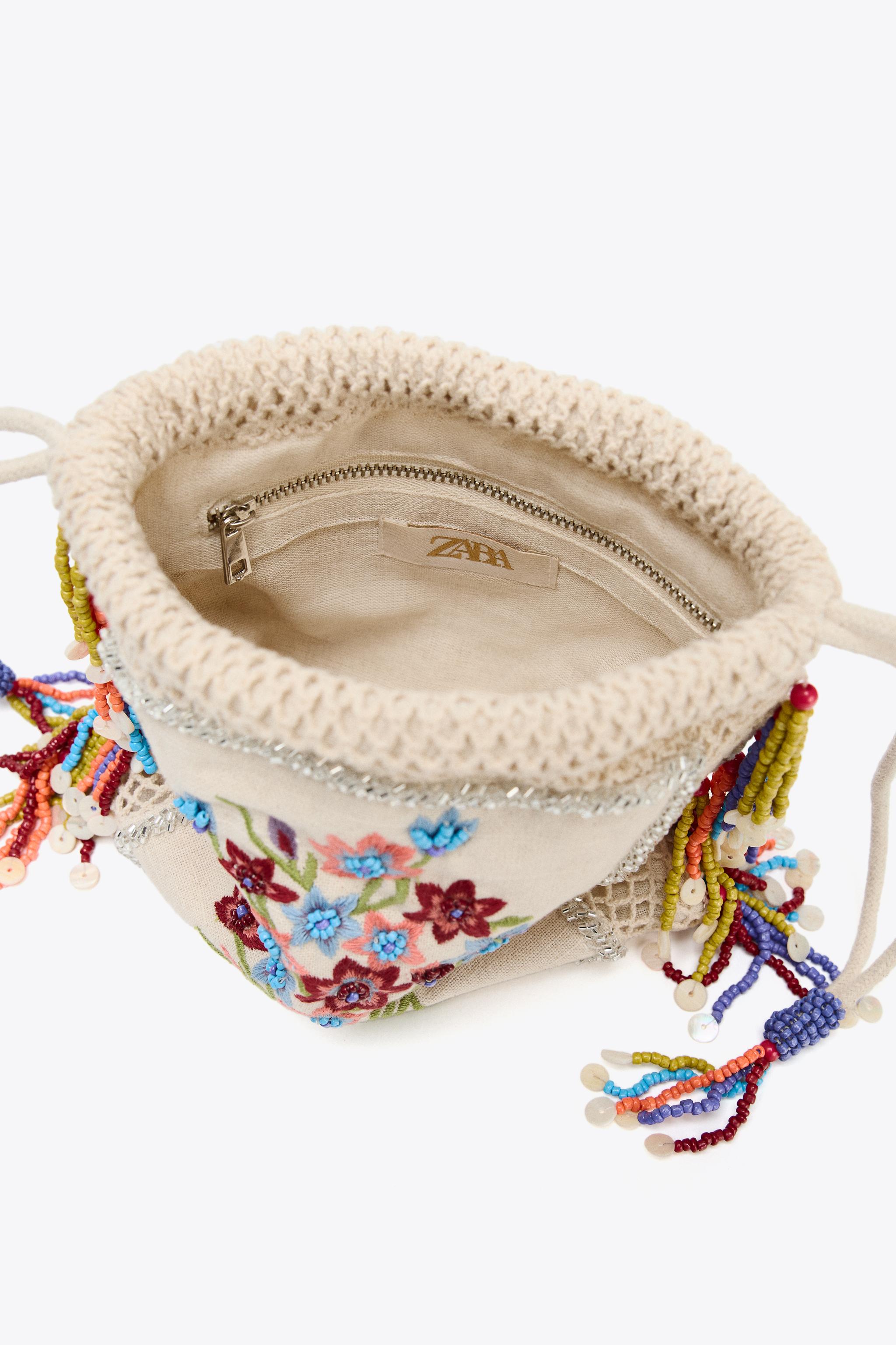 FLORAL EMBROIDERY BUCKET BAG - Multi-color | ZARA United States