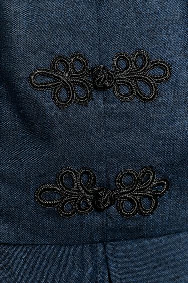 LINEN BLEND PEPLUM TOP WITH FROG FASTENING - Indigo by Zara - Image 9