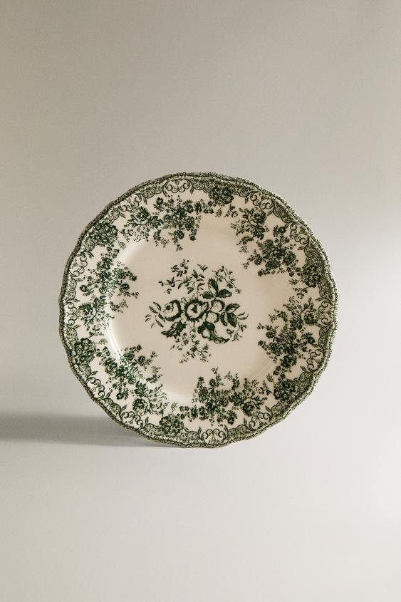 FLORAL EARTHENWARE DINNER PLATE