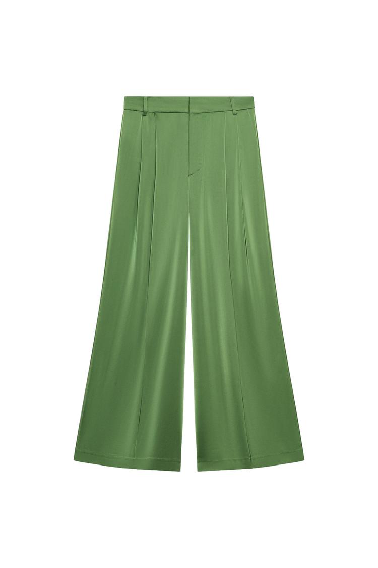 SATIN PLEATED TROUSERS
