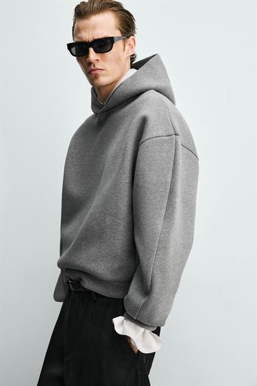 COMPACT BOXY FIT HOODIE - Grey marl by Zara - Image 6