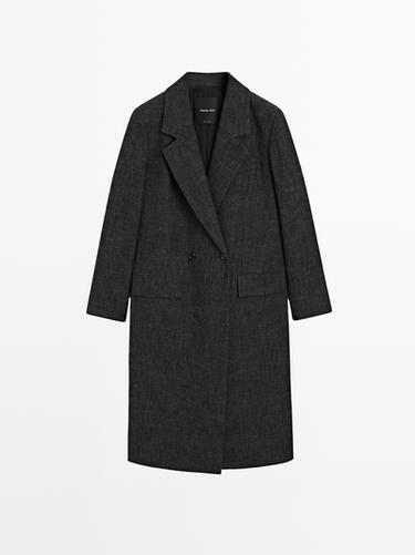Abrigo largo espiga - Cobalto de Zara