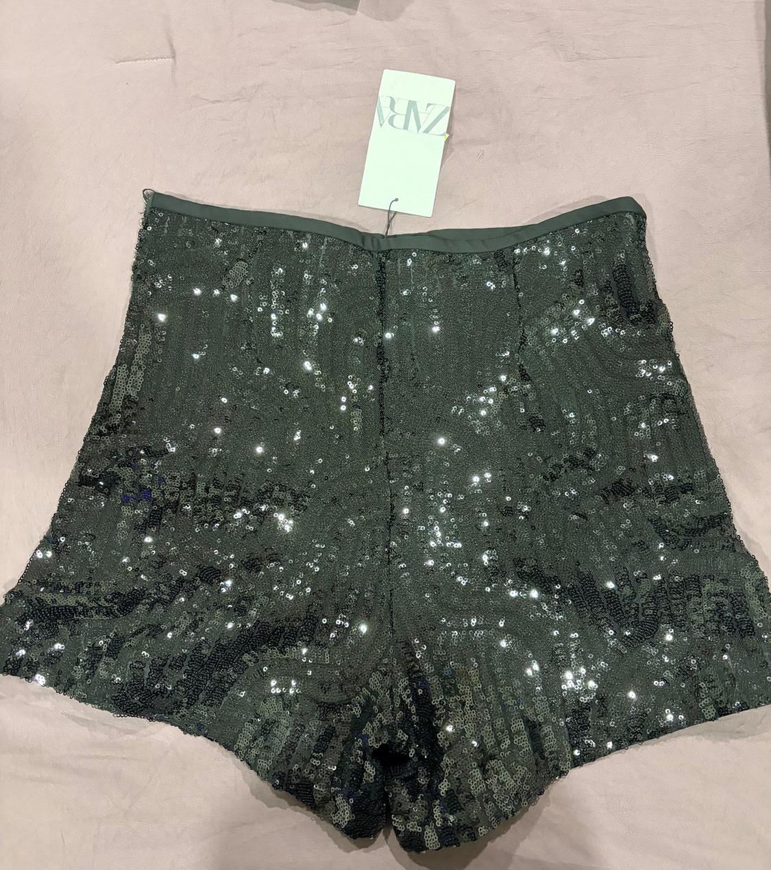 SEQUIN HIGH WAISTED SHORTS - Image 3