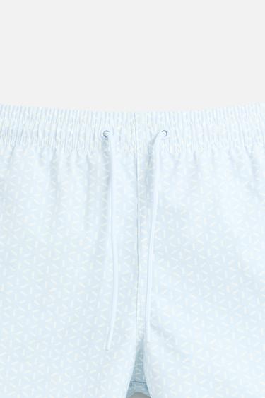PRINTED REGULAR SWIMMING TRUNKS - Sky blue by Zara - Image 8