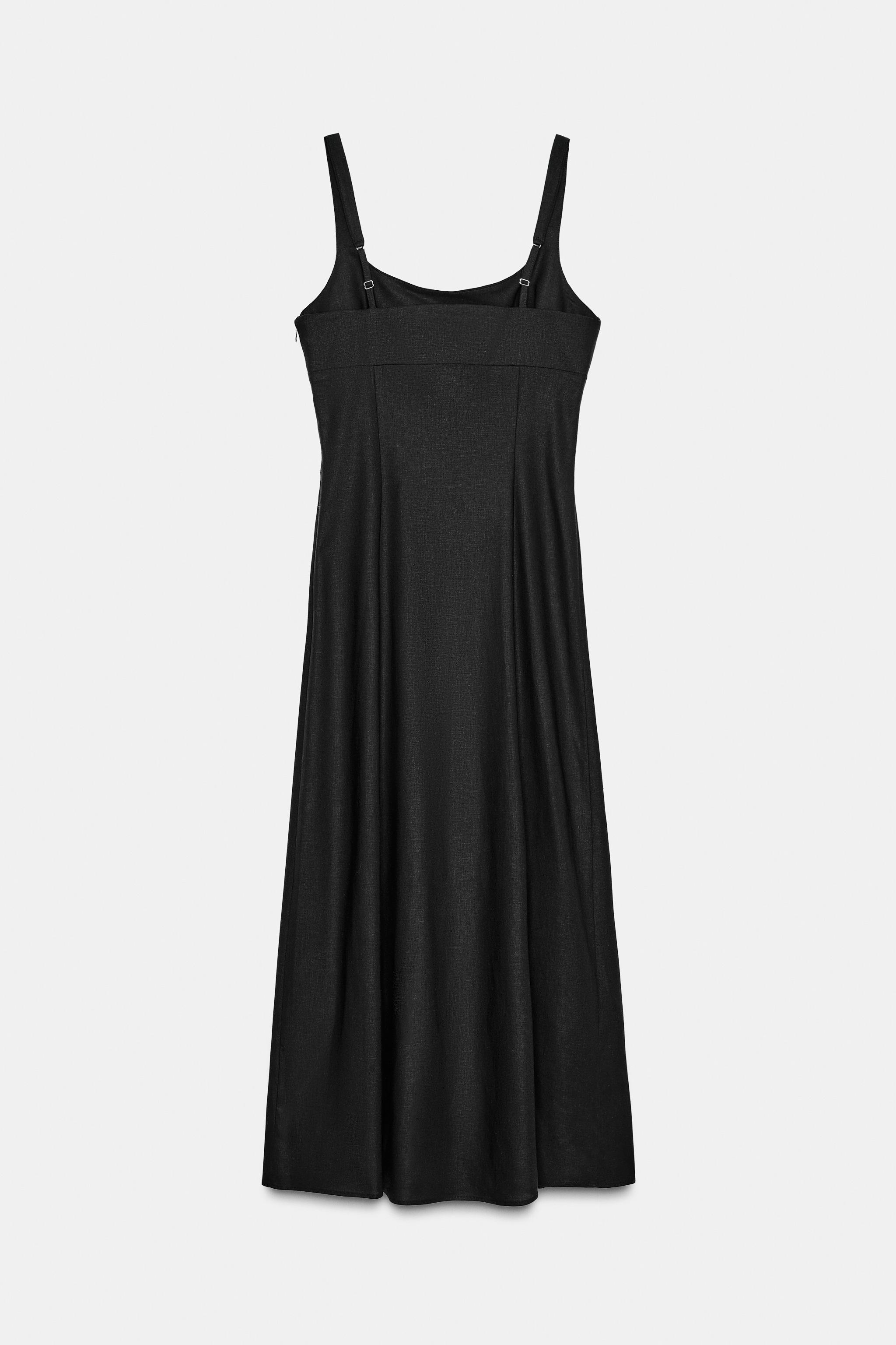 MIDI DRESS WITH VENT - Black | ZARA South Africa