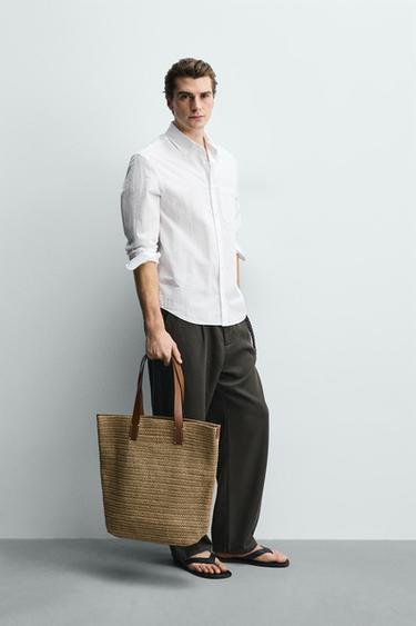 SAC SHOPPER TRESSÉ - Blanc écru de Zara - Image 1