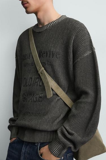 WASHED PRINTED JUMPER - Black by Zara - Image 5