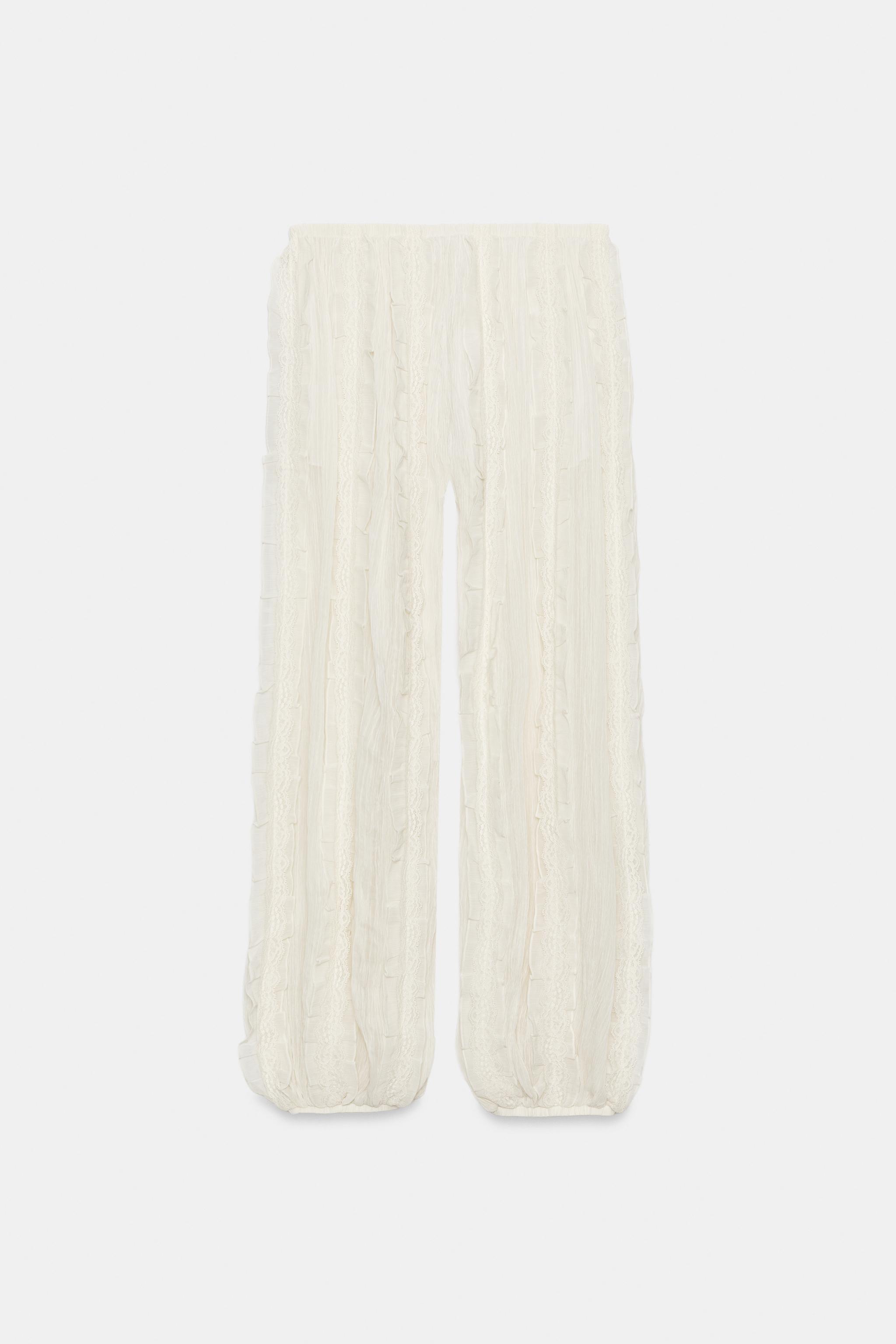 Женские брюки Zara COMBINATION BUBBLE PANTS — фото 5