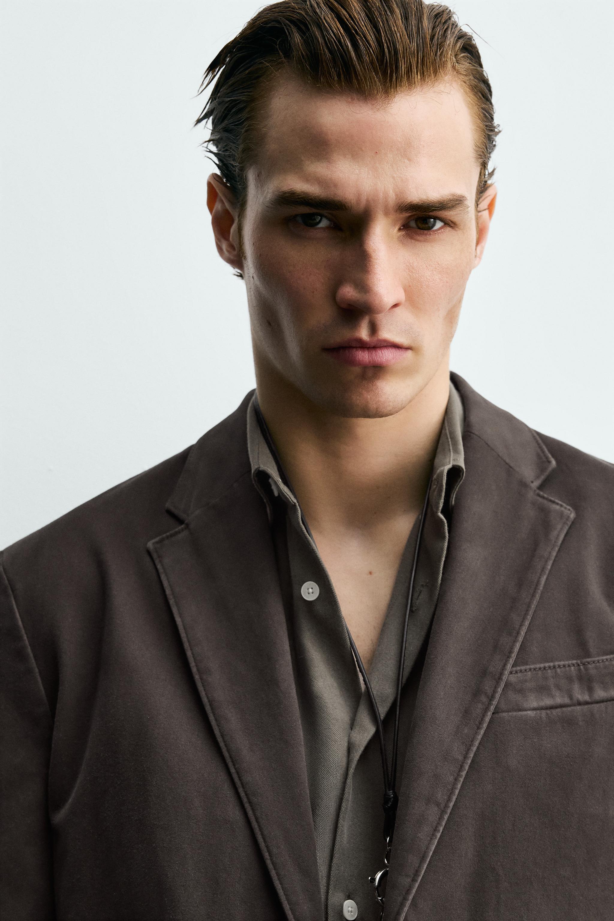 WASHED EFFECT SUIT BLAZER