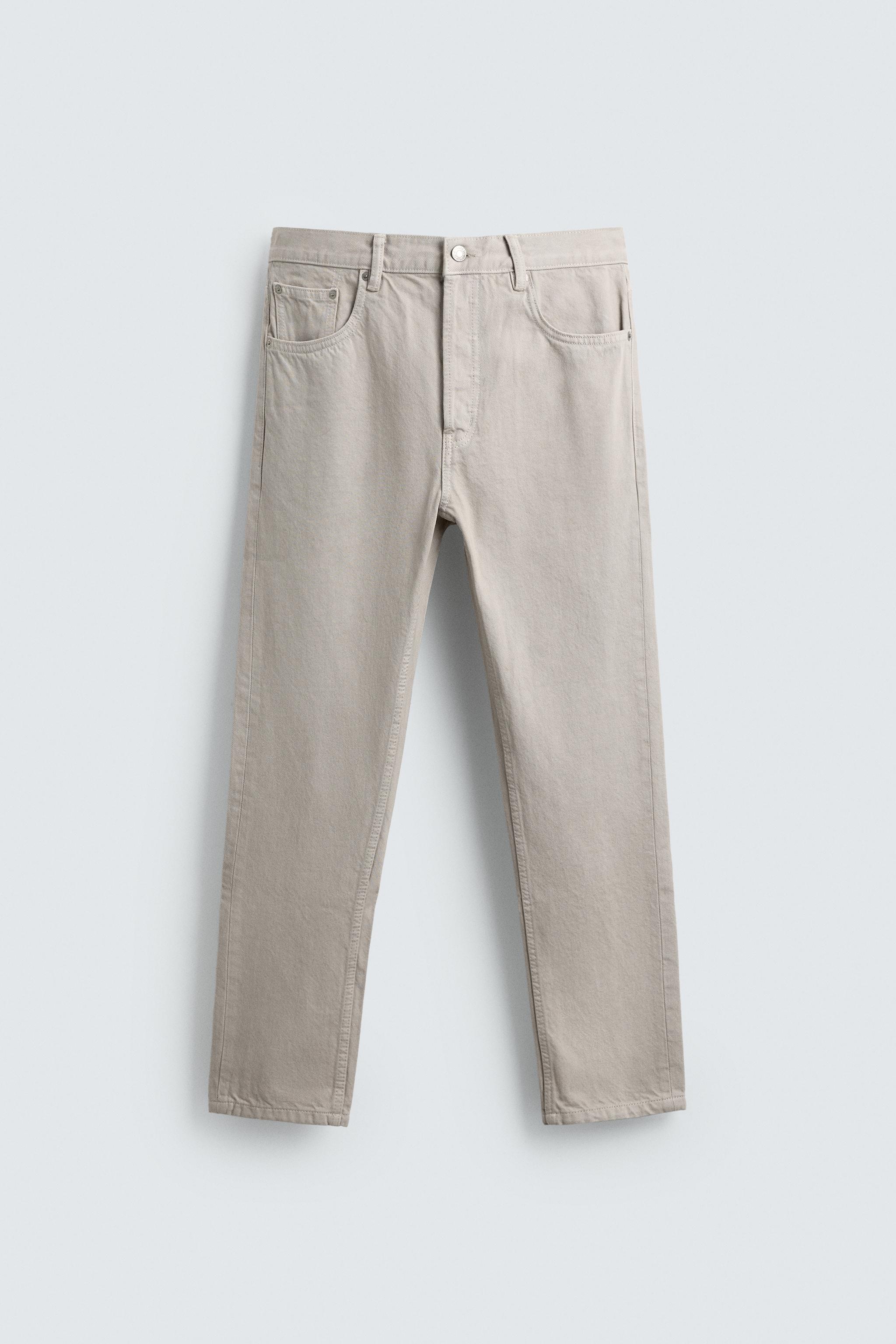SLIM CROPPED FIT JEANS — Ecru