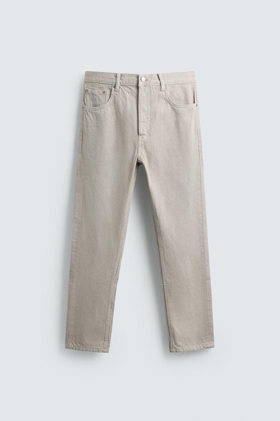 Jean Léger Beige Zara Man - Taille 38 - Coupe Droite - Occasion Parfait état