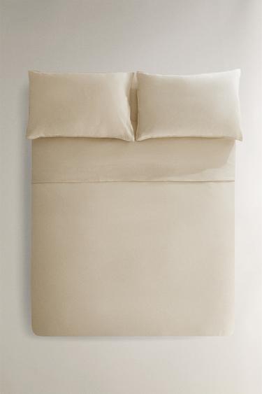 Zara WASHED LINEN DUVET COVER (140 GXM²) - 蛋捲色
