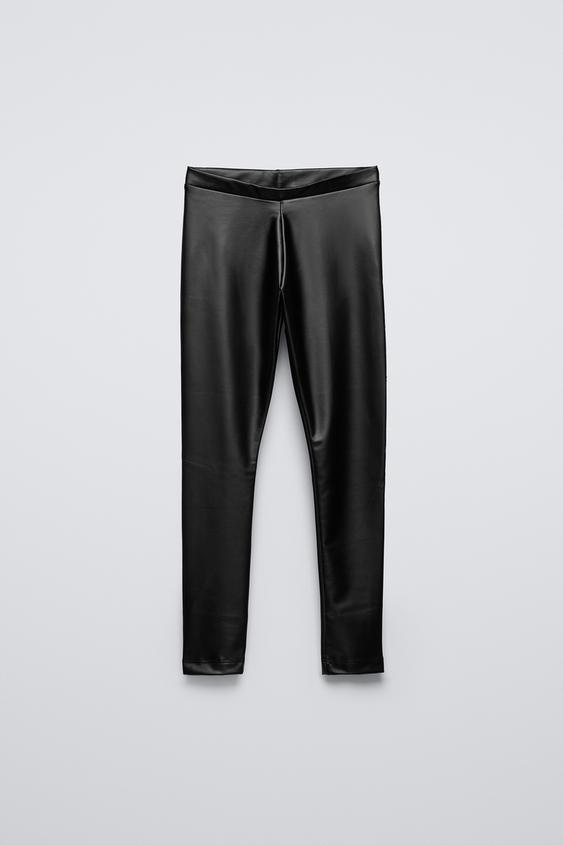 ЛЕГИНСЫ ИЗ ИСКУССТВЕННОЙ КОЖИ — ЧЕРНЫЙ от Zara — изображение 0