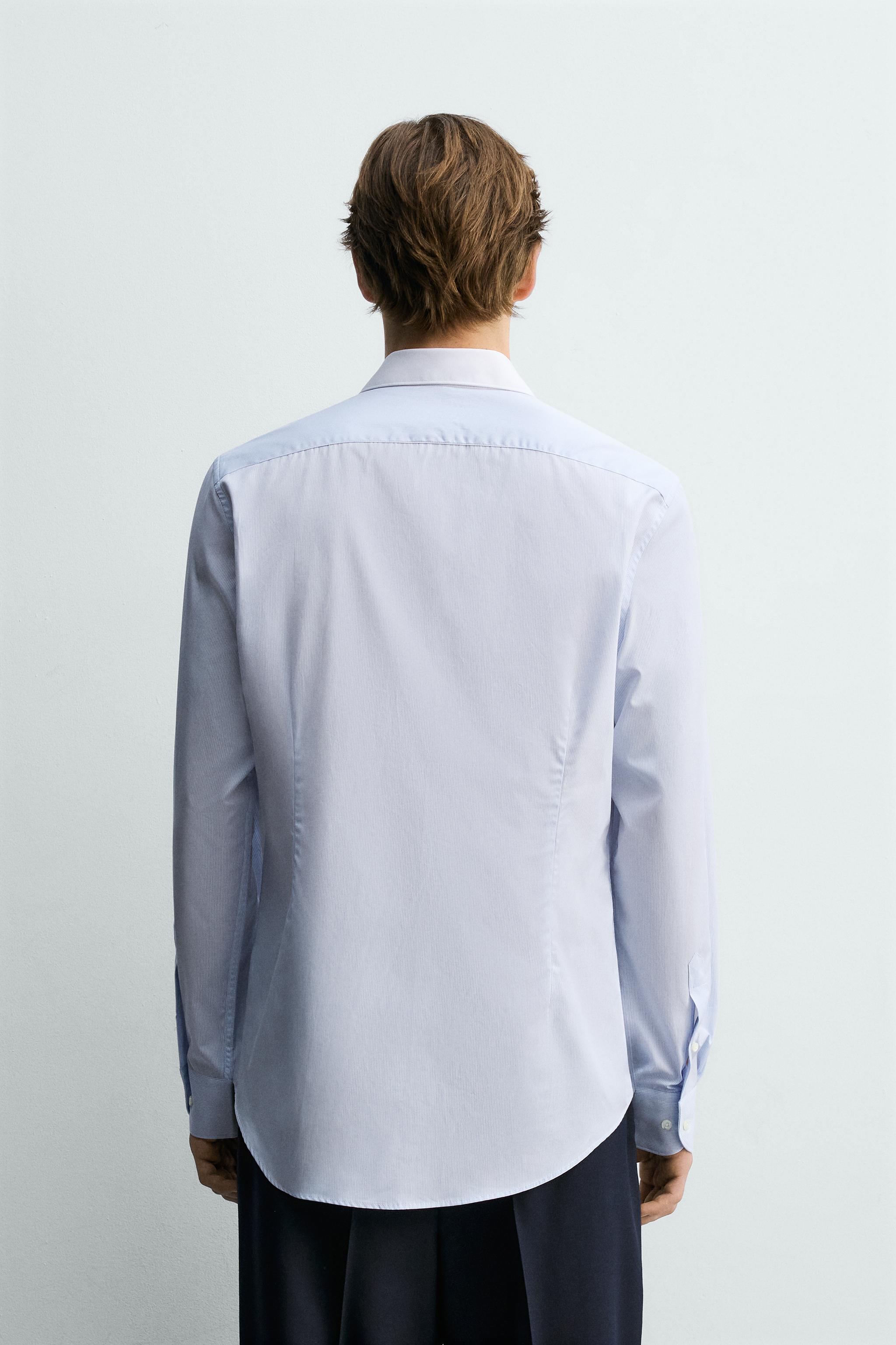 CHEMISE SLIM COL CONTRASTANT