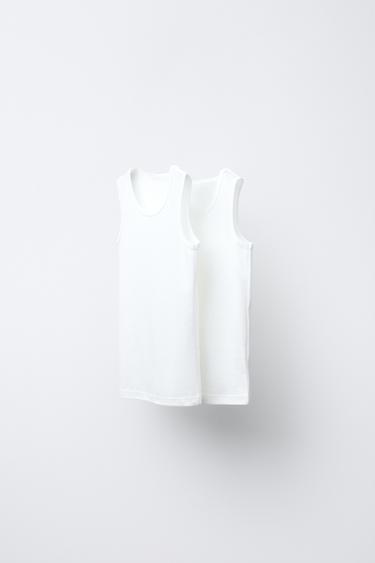6-14 AÑOS/ PACK DOS CAMISETAS LISAS MANGA SISA - Blanco roto de Zara