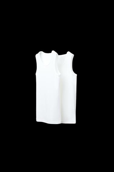 Zara AGES 6-14/ TWO-PACK OF BASIC TANK TOPS - Oyster-white - Image 0
