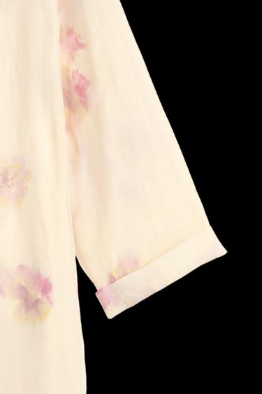 Zara LIMITED EDITION PRINTED SILK FROCK COAT - Oyster-white