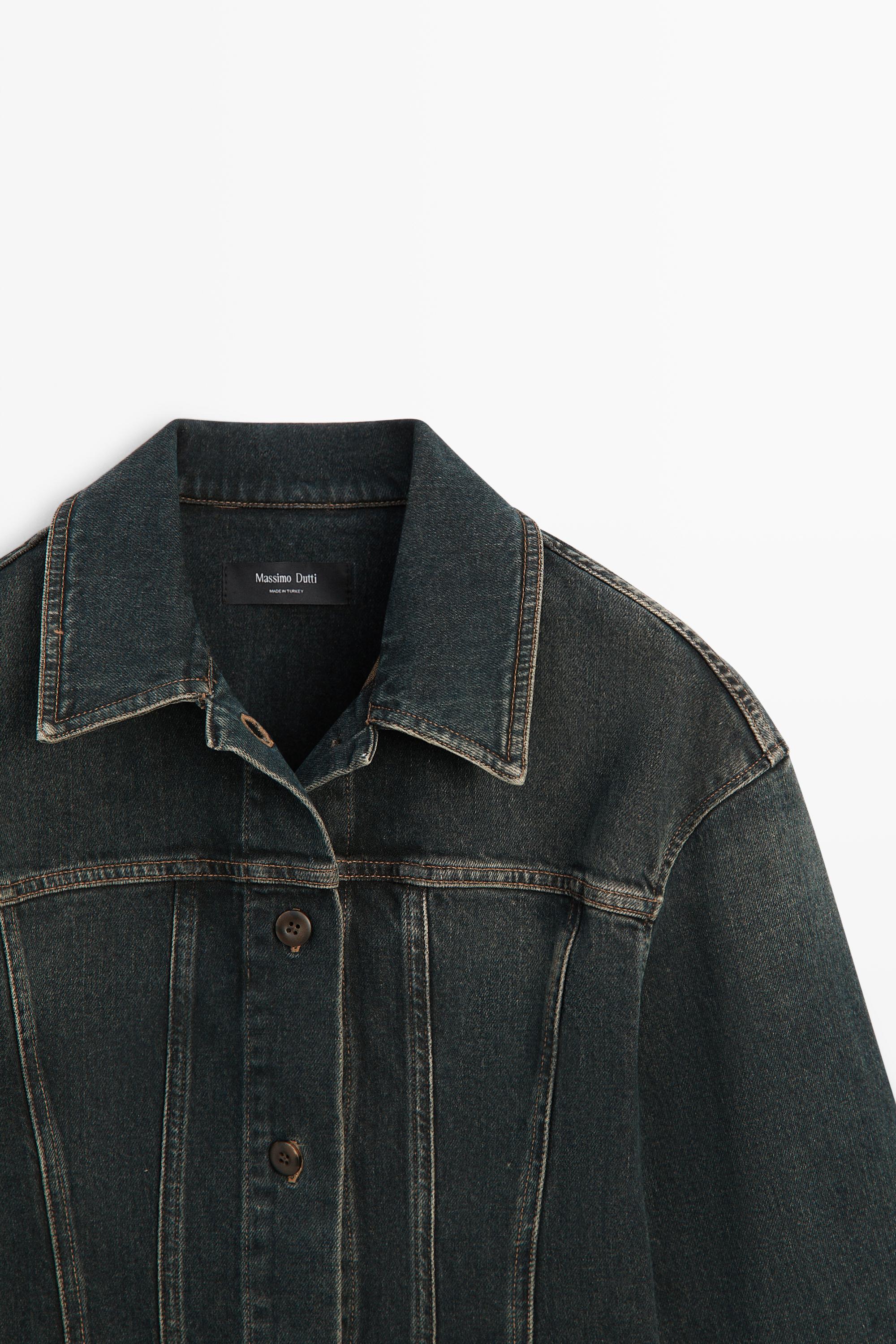Denim cotton-blend overshirt