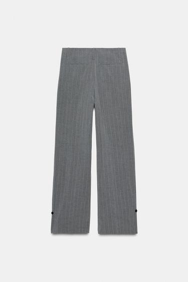 PANTALON PLIS BOUTON BAS - Gris / Bleu de Zara - Image 5