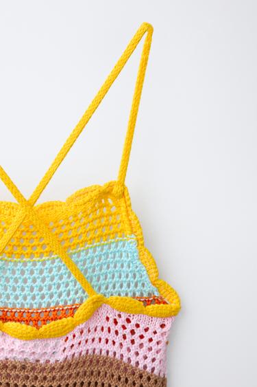 CROCHET KNIT DRESS - Multicoloured by Zara - Image 2