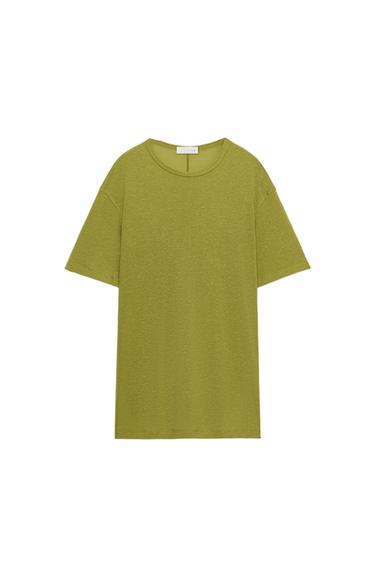 FLUID OVERSIZE T-SHIRT - Fluorescent limefarvet fra Zara