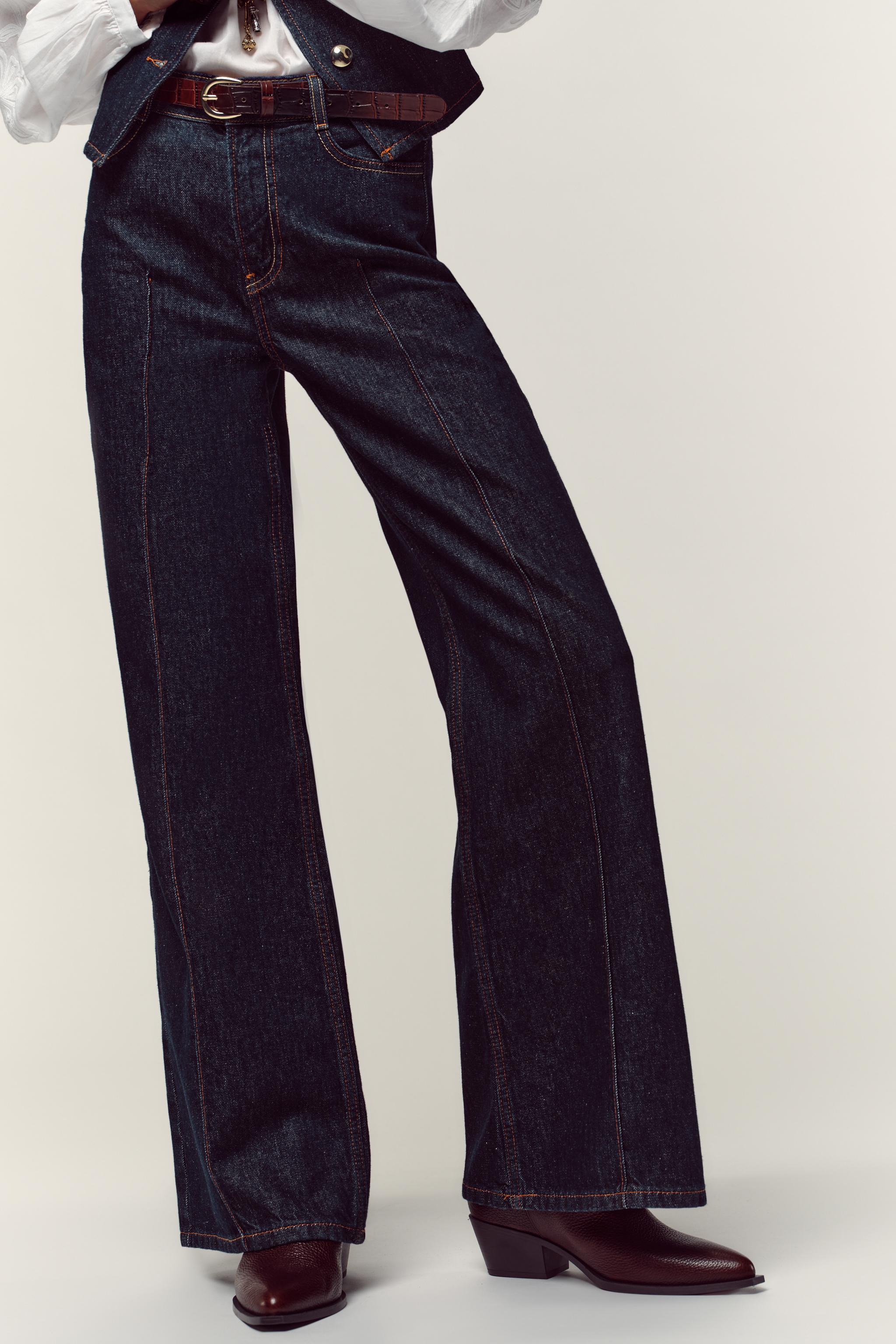 Z1975 HIGH-WAISTED WIDE LEG BELTED JEANS