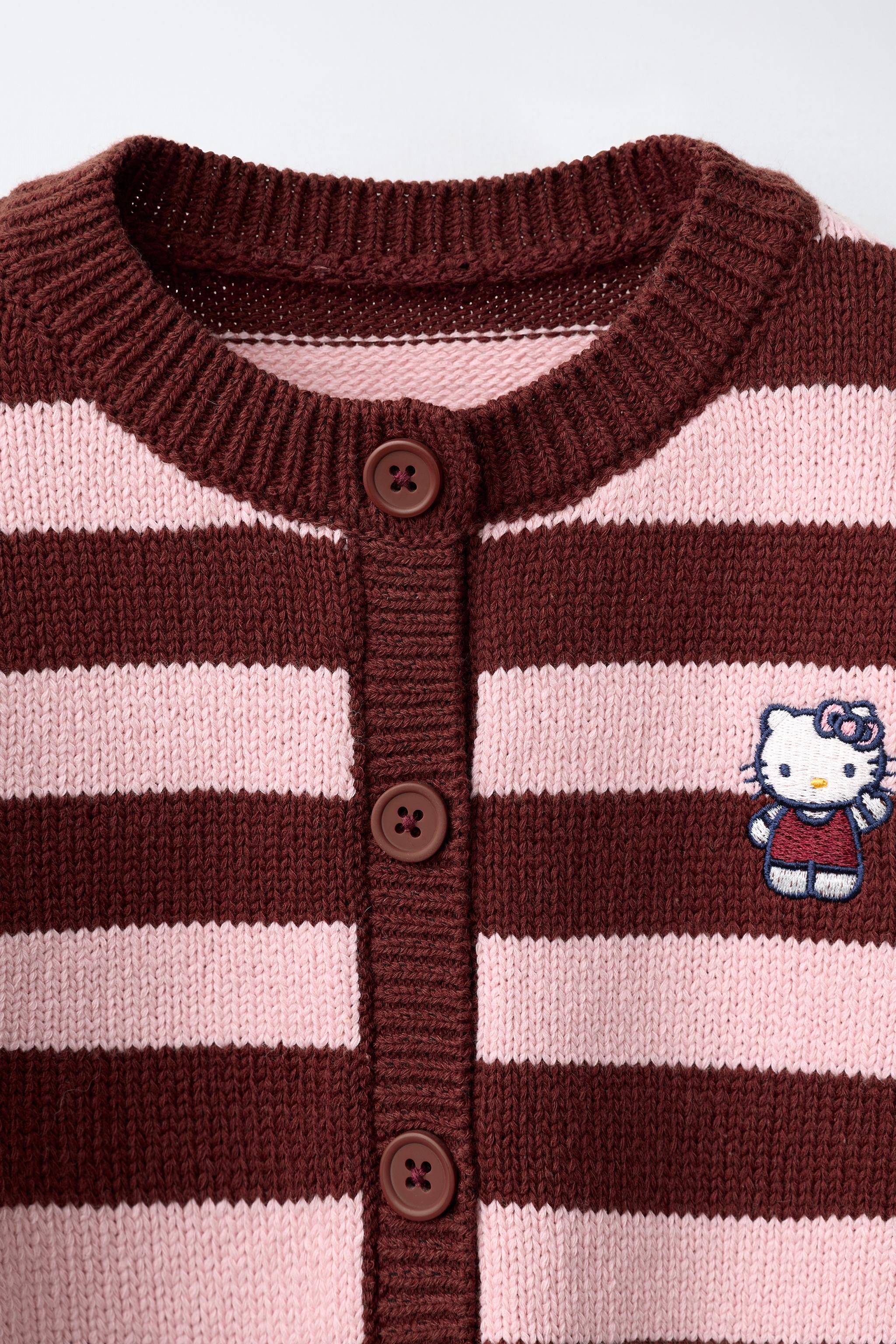STRIPED HELLO KITTY © SANRIO EMBROIDERED CARDINGAN