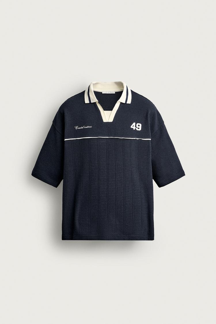 POLO RELAXED FIT JACQUARD FÚTBOL RETRO