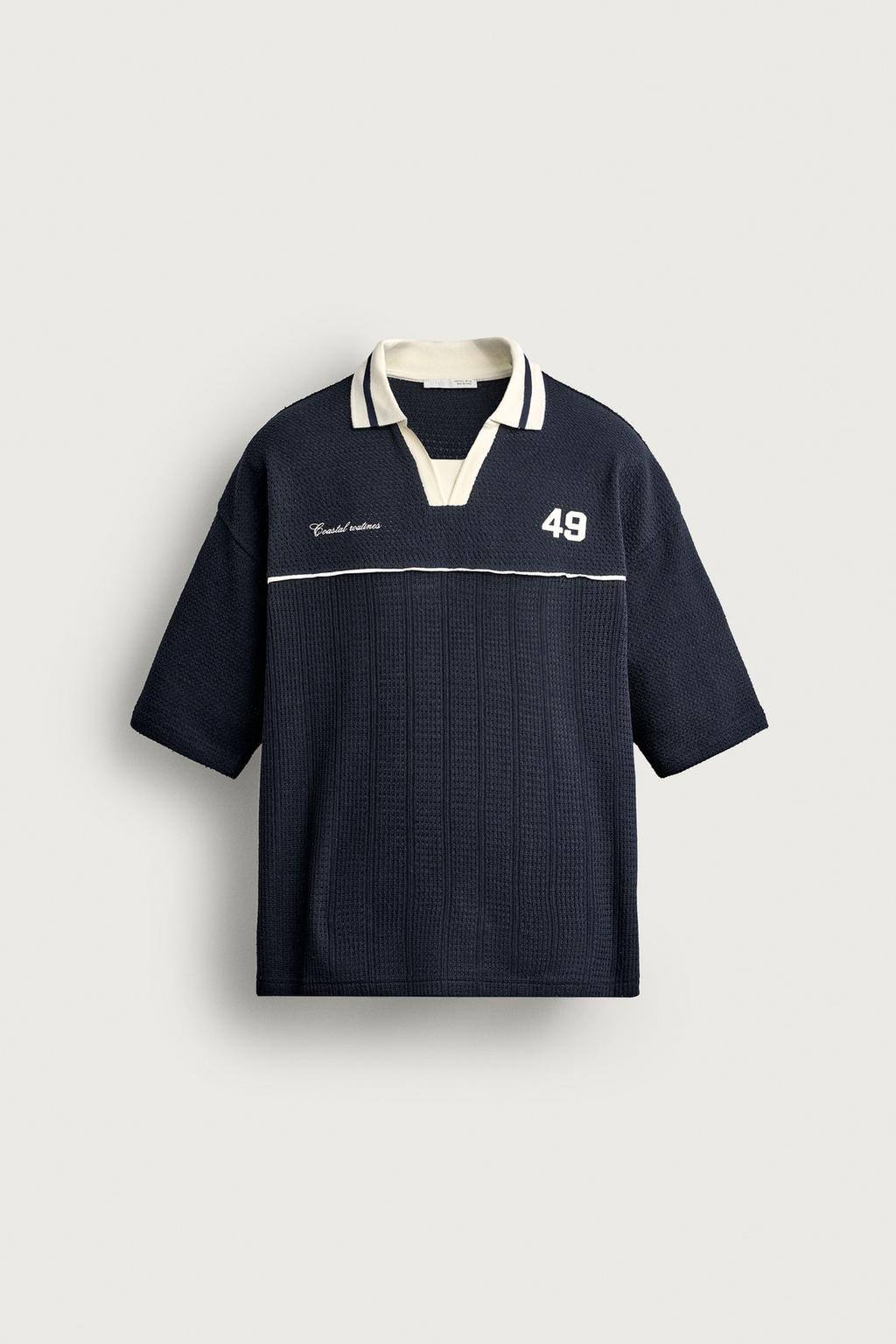 RETRO FOOTBALL JACQUARD RELAXED FIT POLO SHIRT