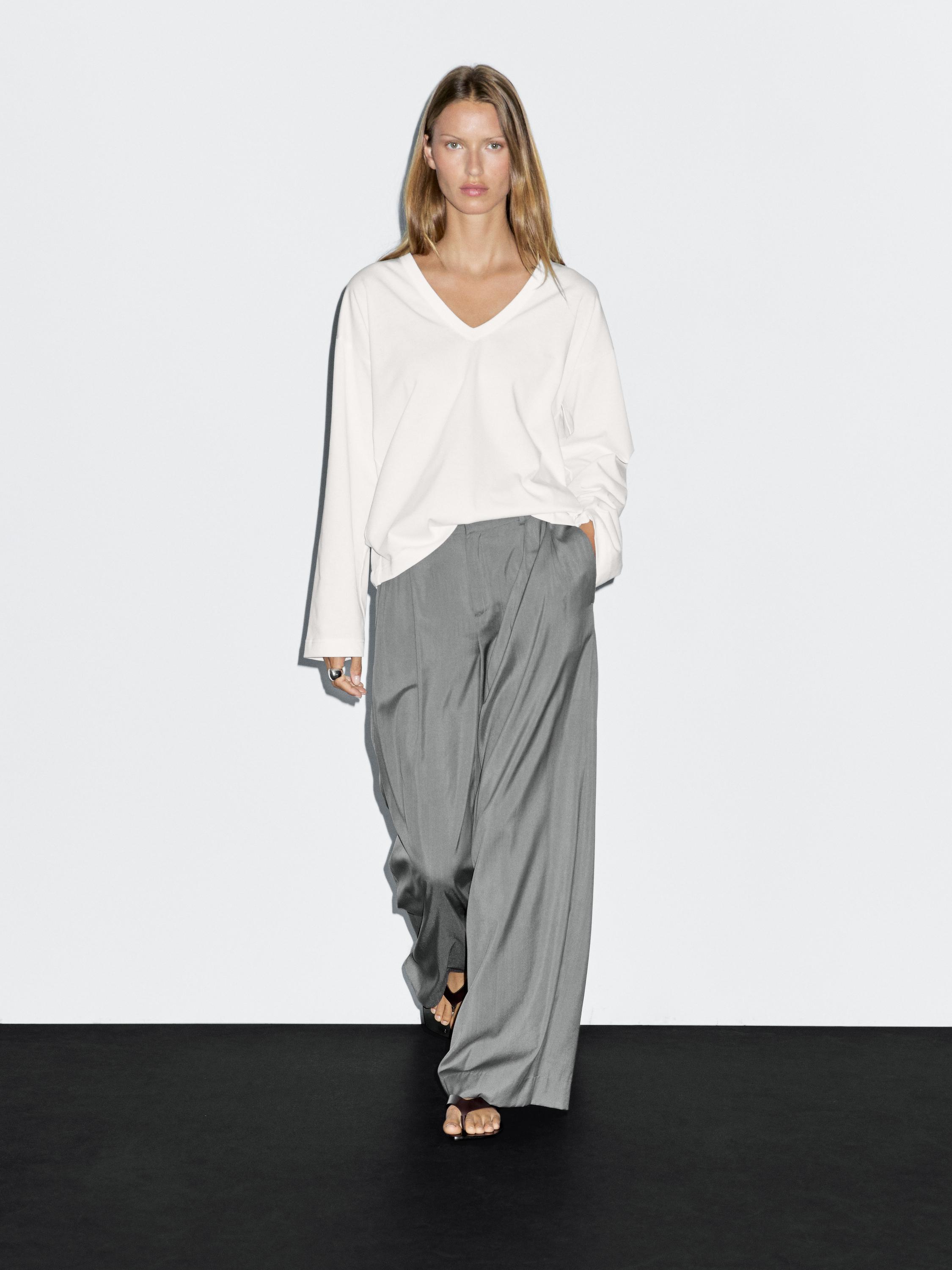 T-shirt col en V oversize