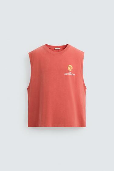 CONTRAST PRINT KNIT TANK TOP - Red by Zara - Image 7