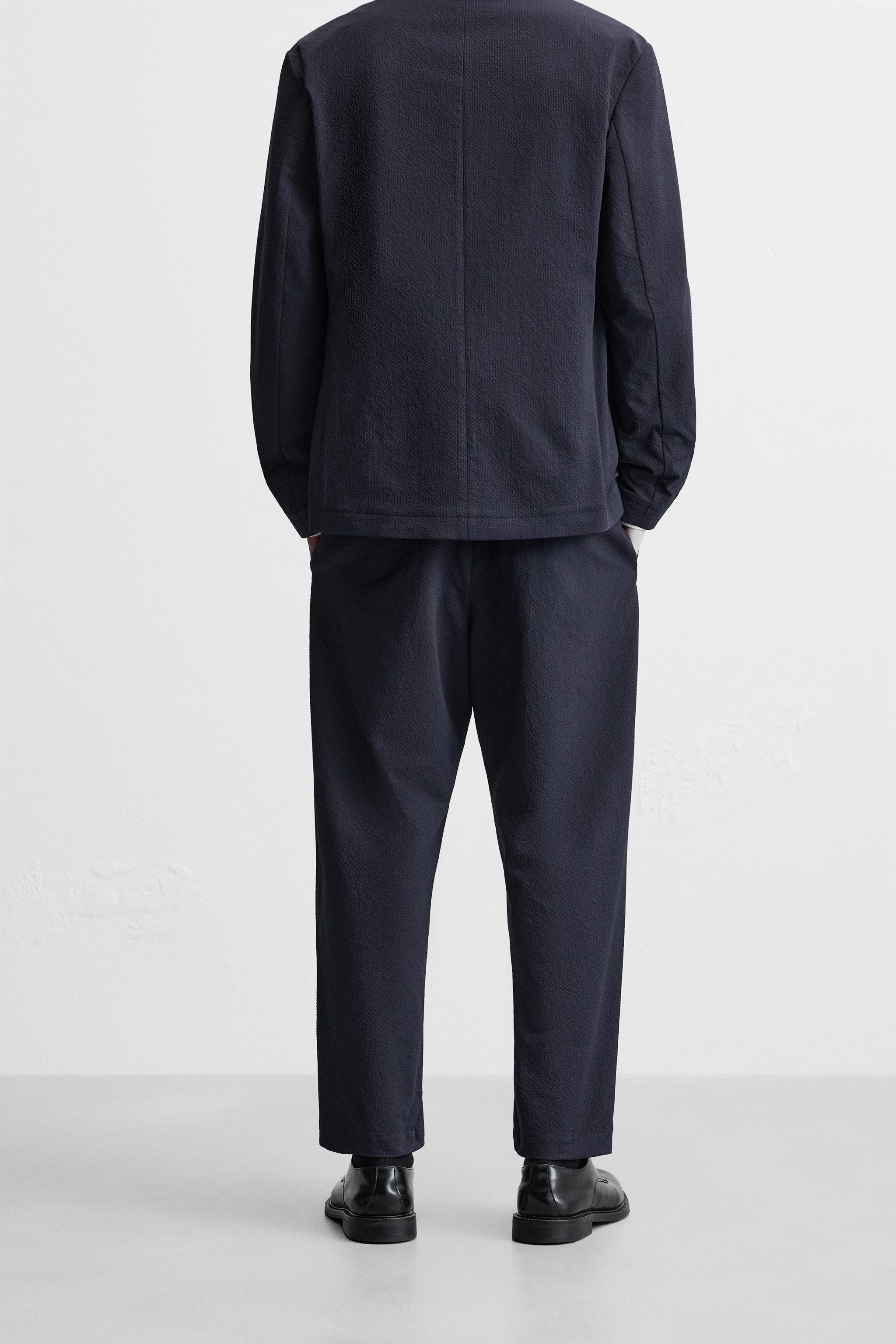 驚きの値段 - パンツ シアサッカー プリーツ ブラック 日本 / Japan ZARA | ジャケット・アウター