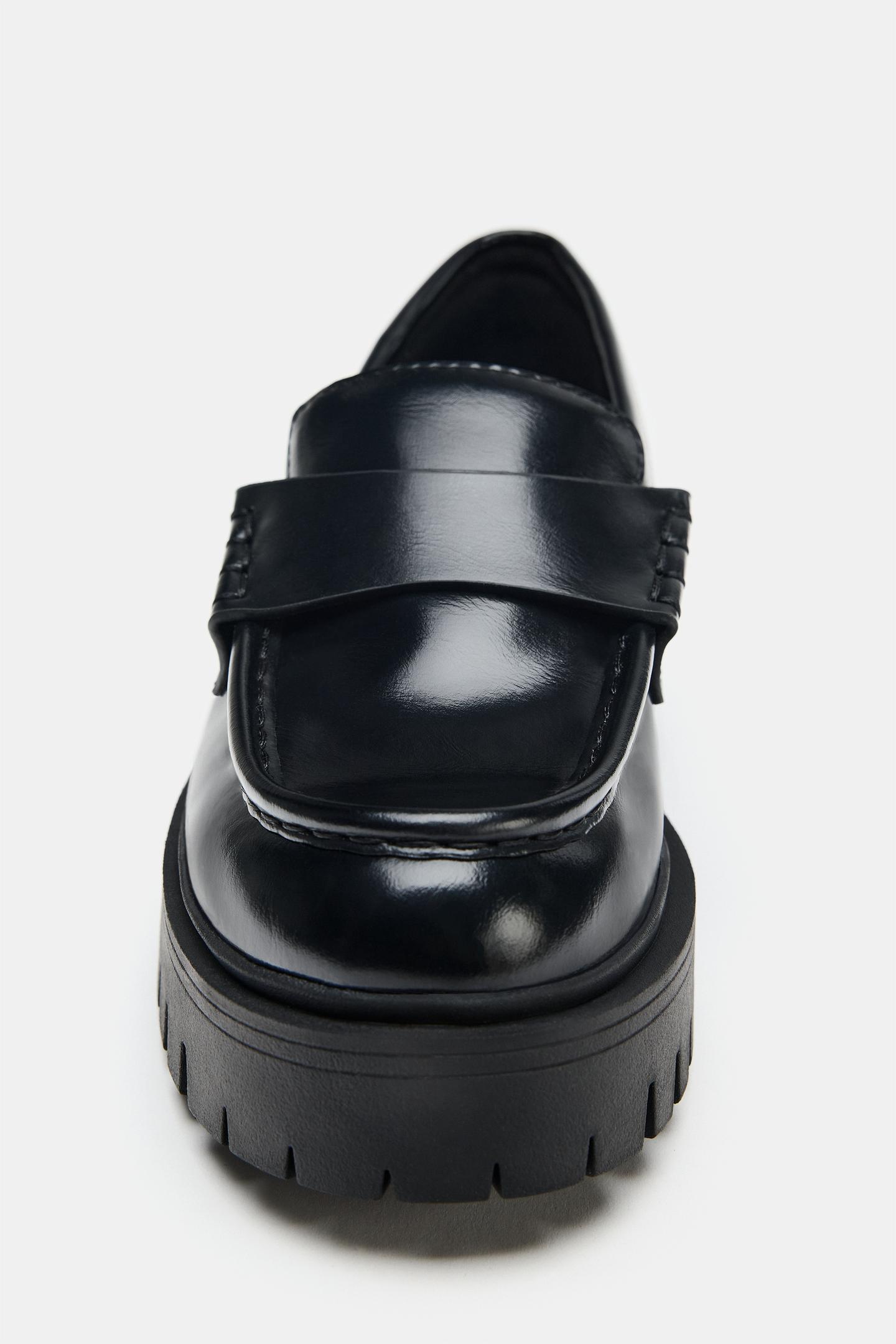Женские туфли Zara Track Loafers, цвет: Чёрный — фото 5