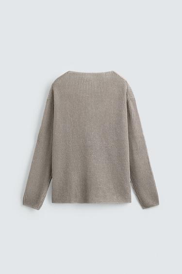 HEMP KNIT JUMPER - Stone by Zara - Image 7