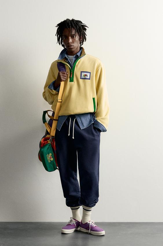 PANTALÓN CHÁNDAL ALGODÓN FRUIT OF THE LOOM™ - Marino de Zara - Imagen 0