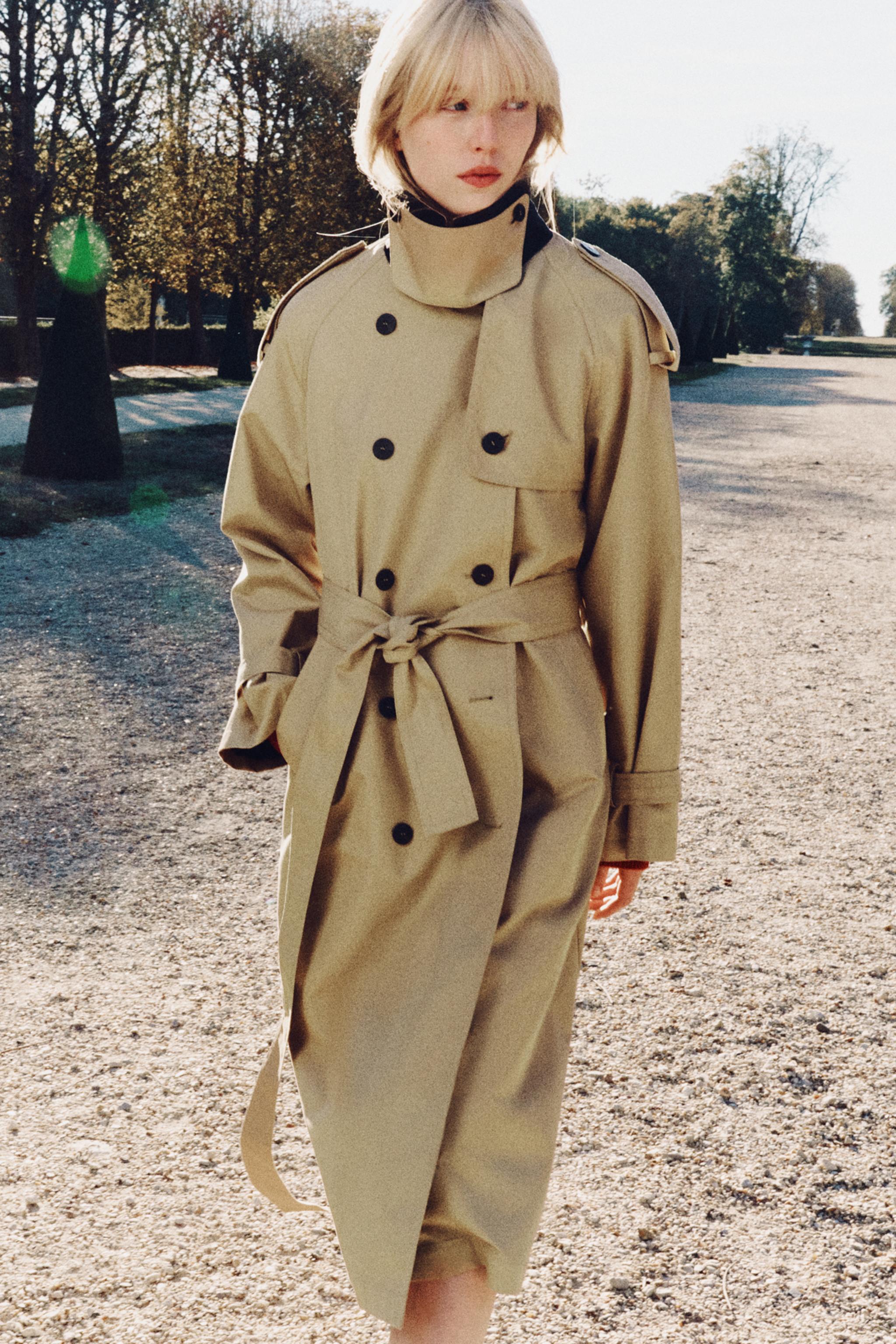 ZW COLLECTION DOUBLE-BREASTED LONG TRENCH COAT