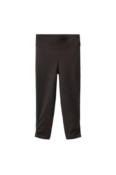 RUFFLED CAPRI LEGGINGS - Brown by Zara