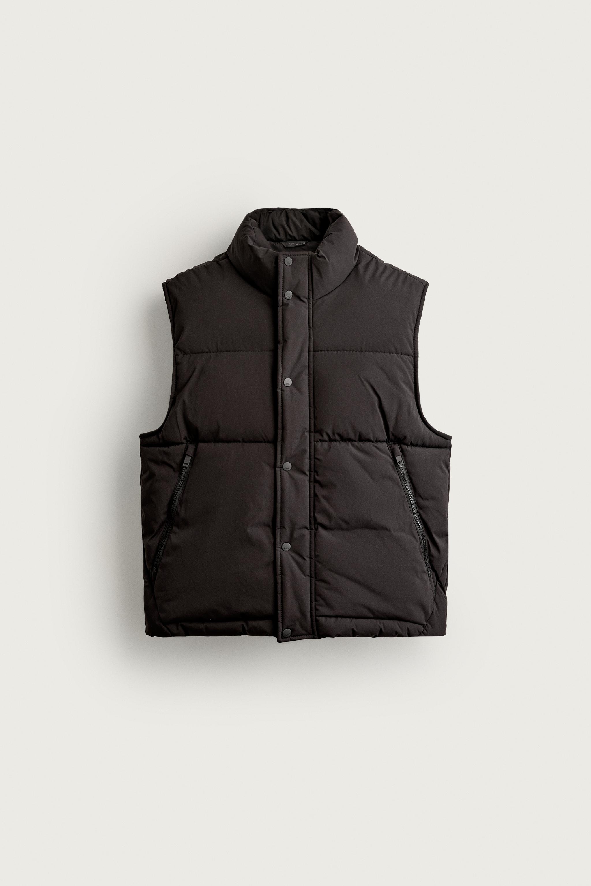 QUILTED TECHNICAL VEST — Black
