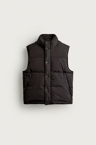 TECHNICAL PUFFER GILET - Black by Zara