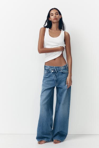 HIGH-WAIST WIDE-LEG TRF JEANS - Blue by Zara - Image 0