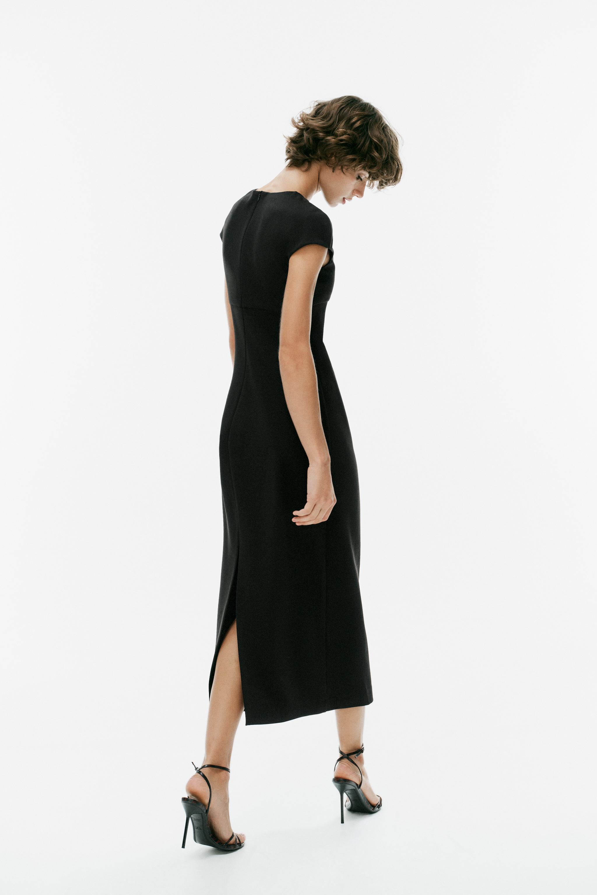 Женские платья Zara SHORT SLEEVE MIDI DRESS — фото 5