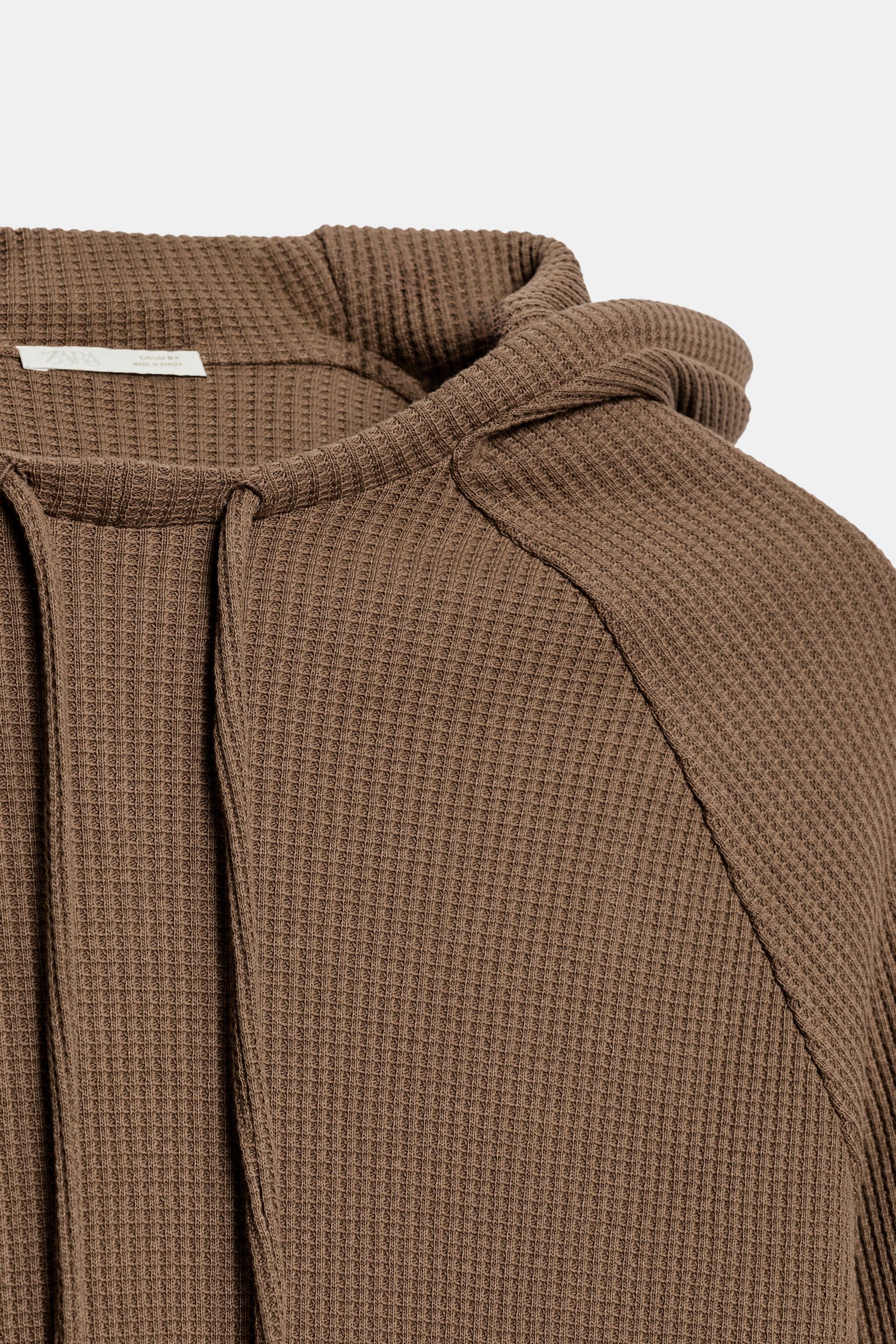 Zara KAPÜŞONLU GOFRE KUMAŞ SWEATSHIRT görsel 7