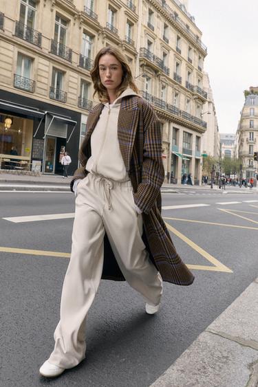 WIDE-LEG TROUSERS WITH ELASTIC WAISTBAND - Ecru by Zara