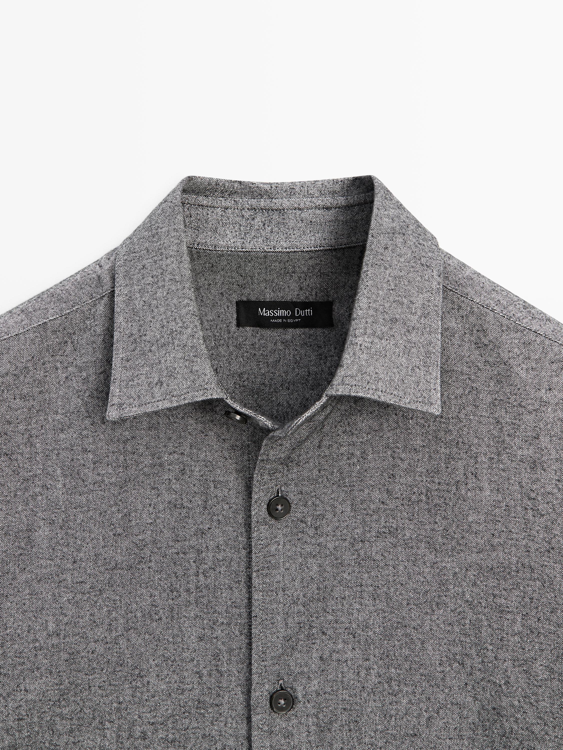 Regular fit melange Oxford shirt
