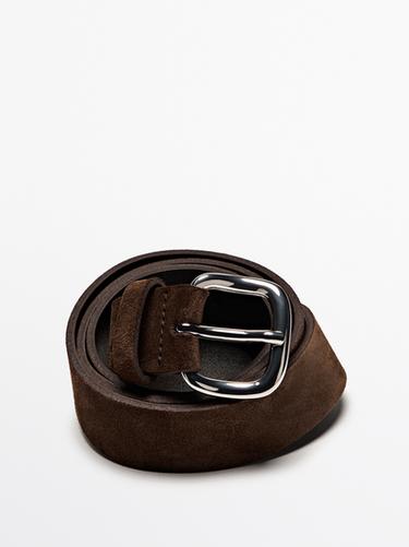 Zara Plush nappa leather belt - Brown - Image 0